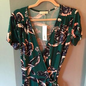 YUMI KIM floral wrap midi dress